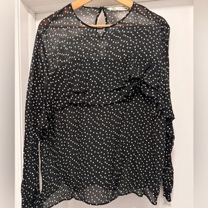 NWOT Zara Ruffled Chiffon Blouse Size M
